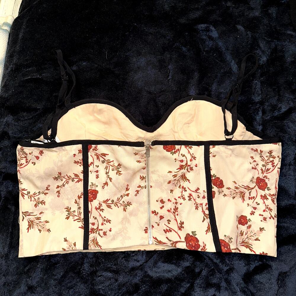 NWT LOVERS + FRIENDS FLORAL BUSTIER CORSET TOP XL - Picture 4 of 8